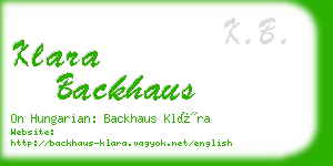 klara backhaus business card